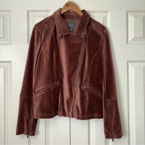 Lysse New York Women's Size XL Autumn Brown Corduroy Blazer Jacket Diagonal Zip